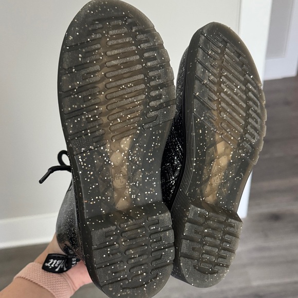 Dr. Martens Black Glitter Kids Boots - Picture 7 of 10